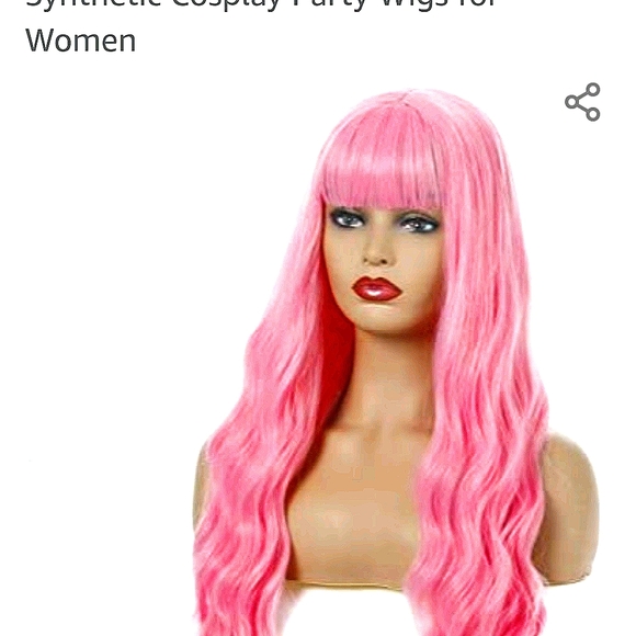 24" pink Synthetic wig - Picture 2 of 5